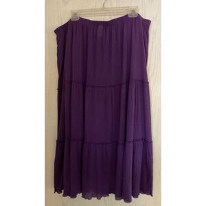 "OH MY" BLAIR GAUZE Women's Boho Hippie Cotton Purple Midi Skirt 2X NEW NO TAG